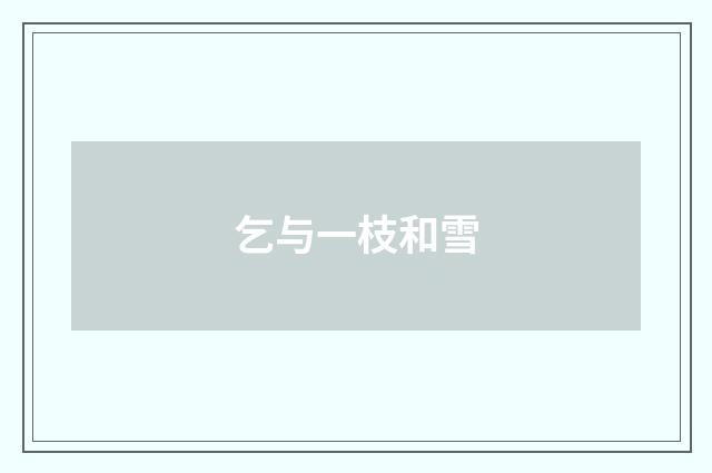 乞与一枝和雪