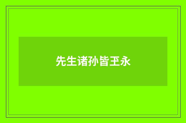 先生诸孙皆玊永