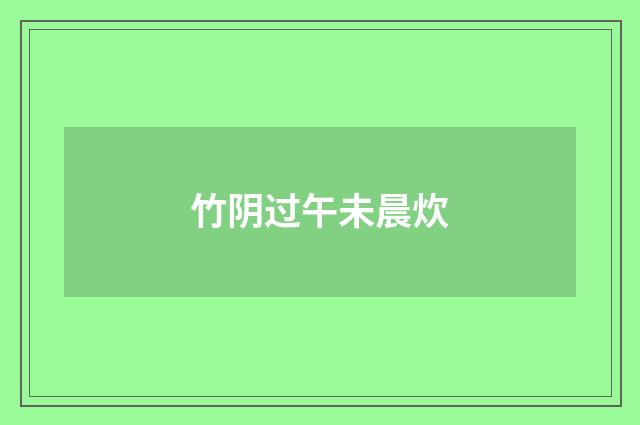 竹阴过午未晨炊