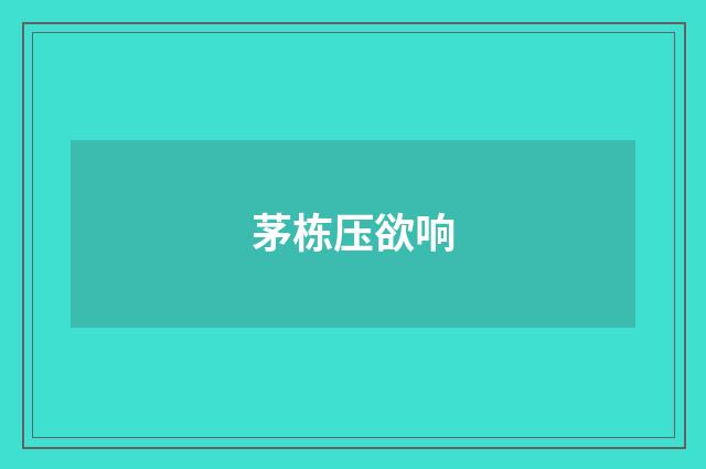 茅栋压欲响