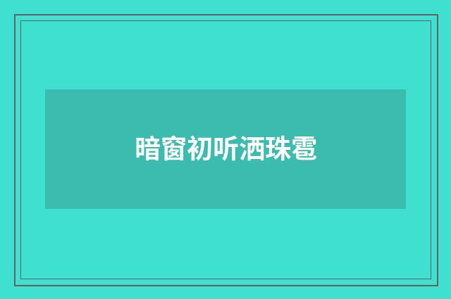暗窗初听洒珠雹
