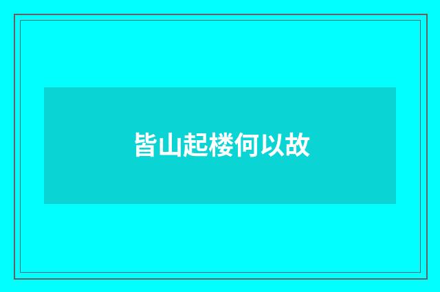 皆山起楼何以故