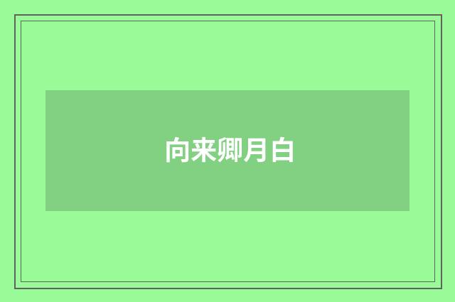 向来卿月白
