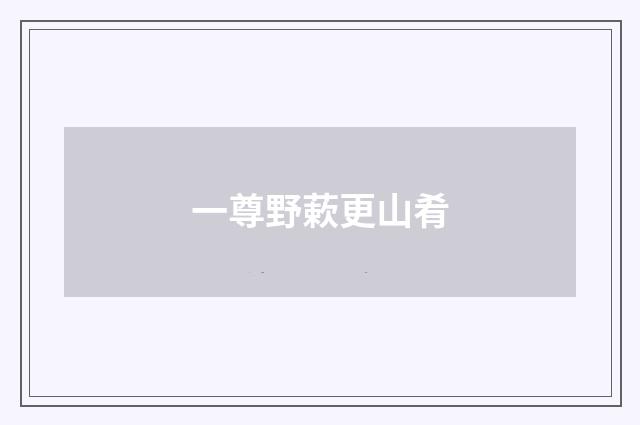 一尊野蔌更山肴