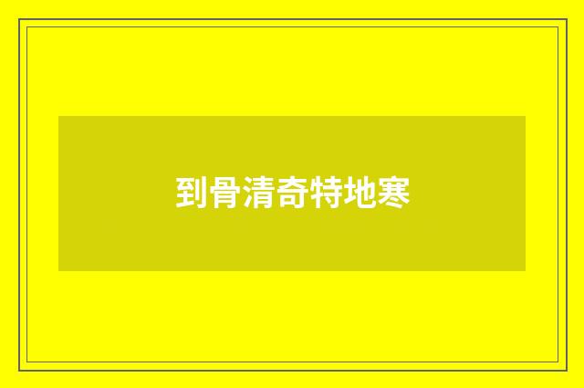 到骨清奇特地寒