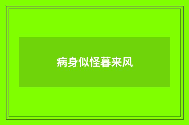 病身似怪暮来风