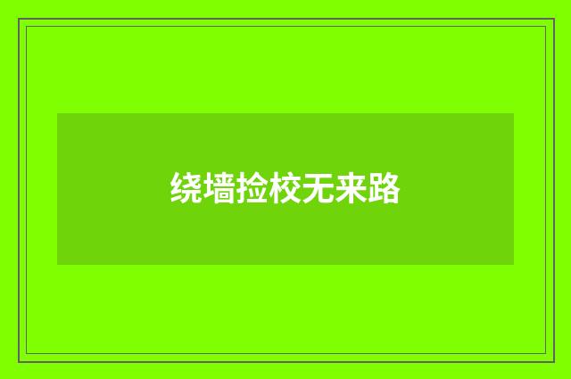 绕墙捡校无来路
