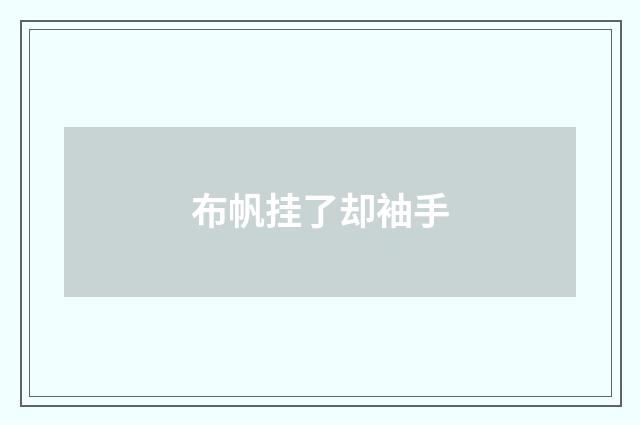 布帆挂了却袖手