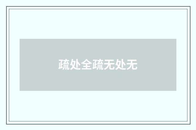 疏处全疏无处无