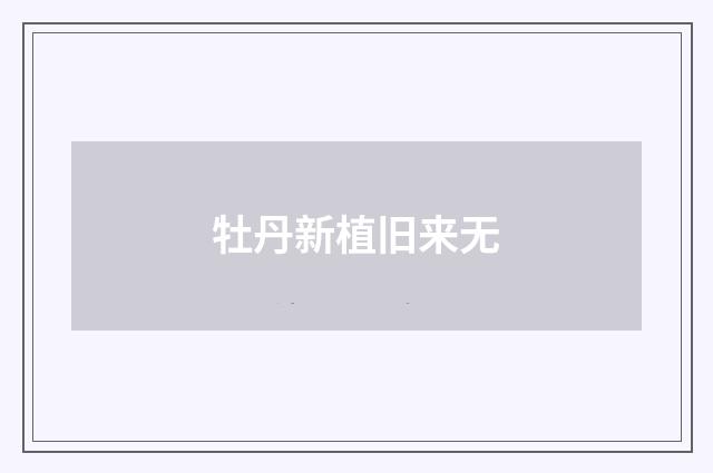 牡丹新植旧来无