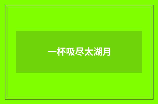 一杯吸尽太湖月