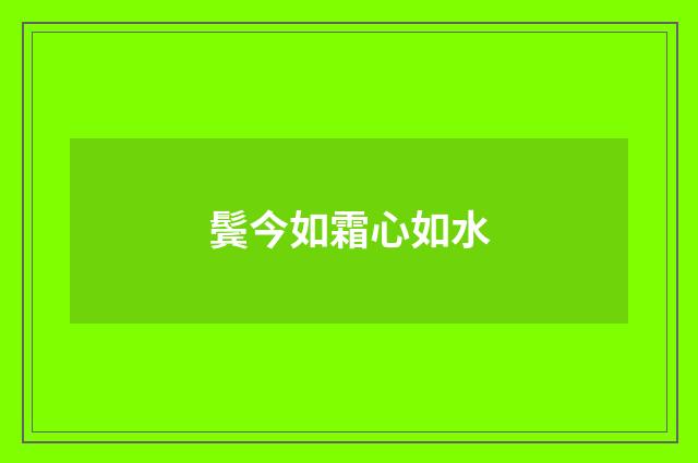 鬓今如霜心如水