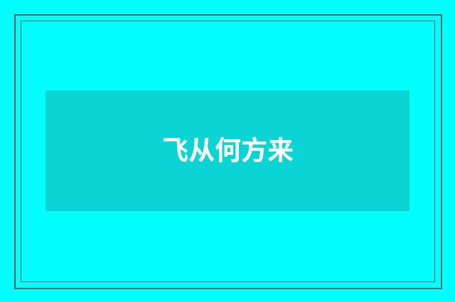 飞从何方来