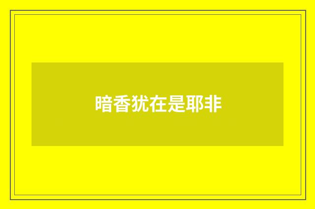 暗香犹在是耶非