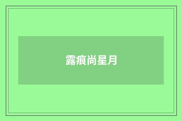 露痕尚星月