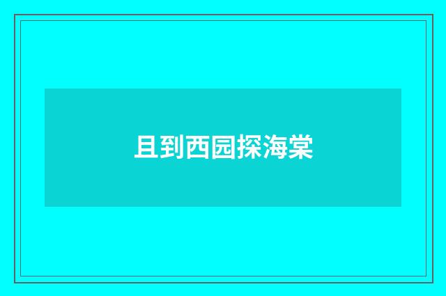 且到西园探海棠