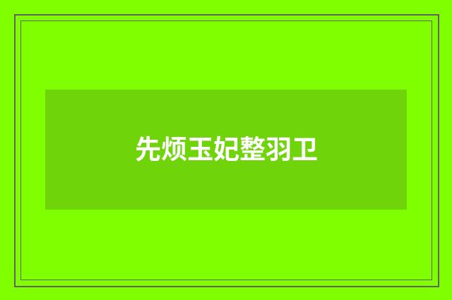 先烦玉妃整羽卫