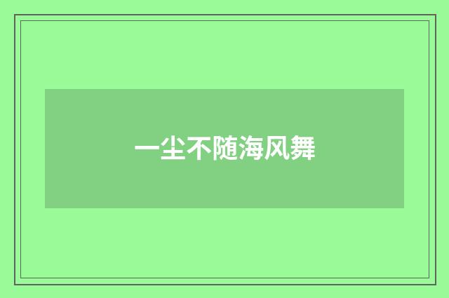 一尘不随海风舞