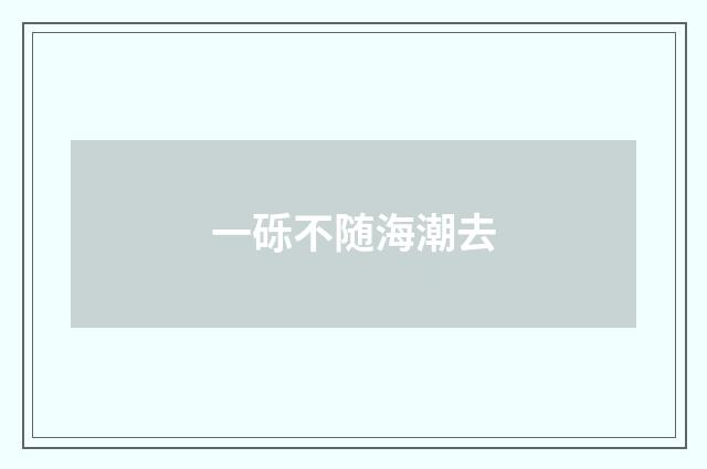 一砾不随海潮去