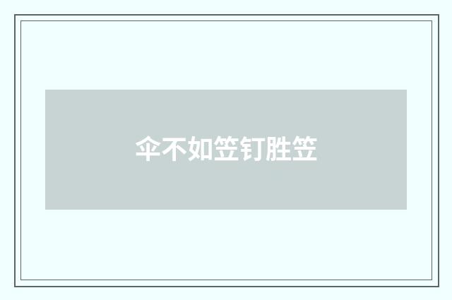 伞不如笠钉胜笠