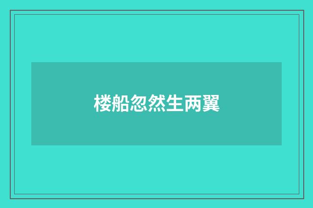 楼船忽然生两翼