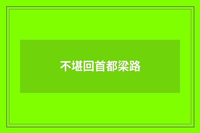 不堪回首都梁路
