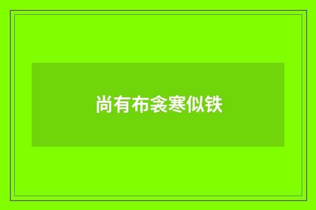 尚有布衾寒似铁