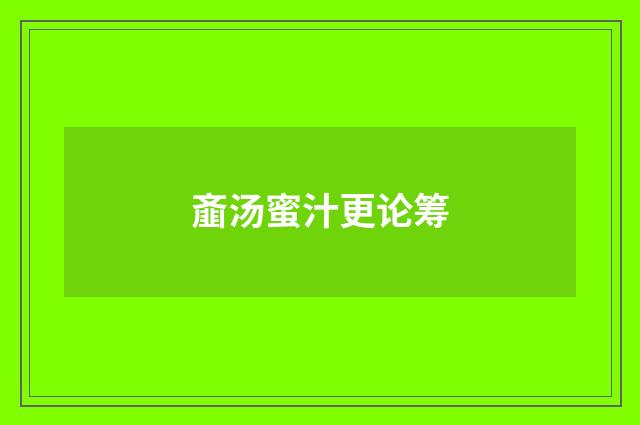 齑汤蜜汁更论筹
