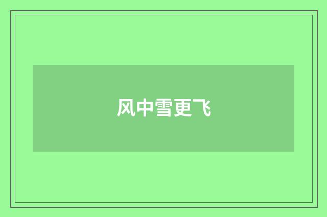 风中雪更飞