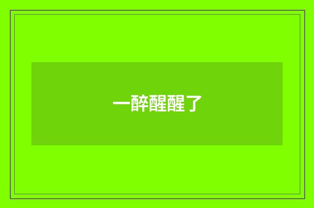 一醉醒醒了