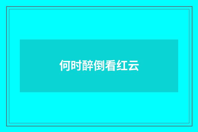 何时醉倒看红云