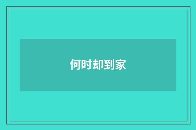 何时却到家