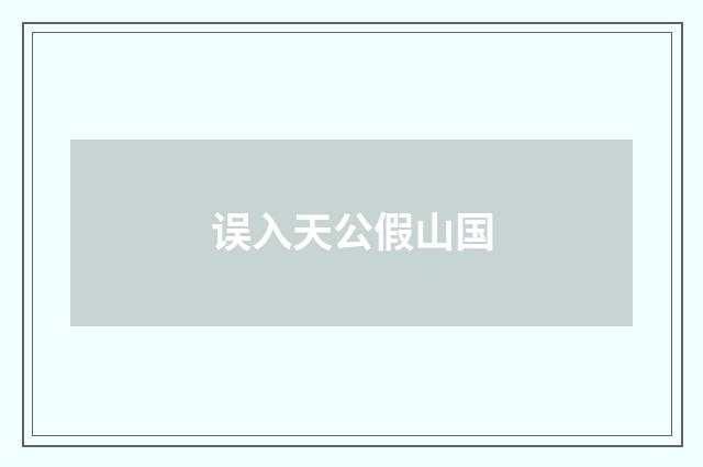 误入天公假山国