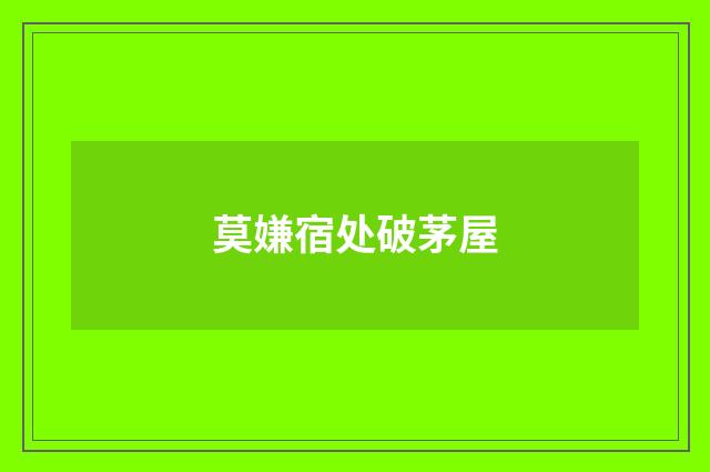 莫嫌宿处破茅屋