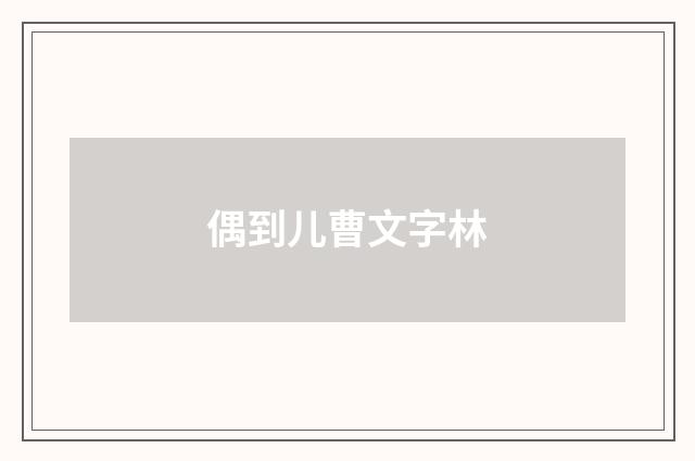 偶到儿曹文字林