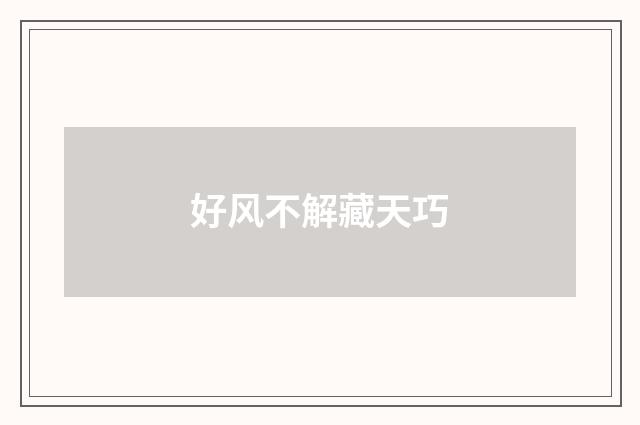 好风不解藏天巧