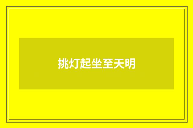 挑灯起坐至天明