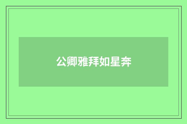 公卿雅拜如星奔