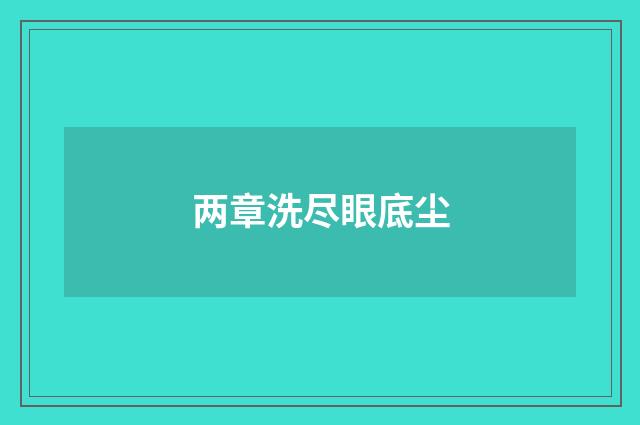 两章洗尽眼底尘