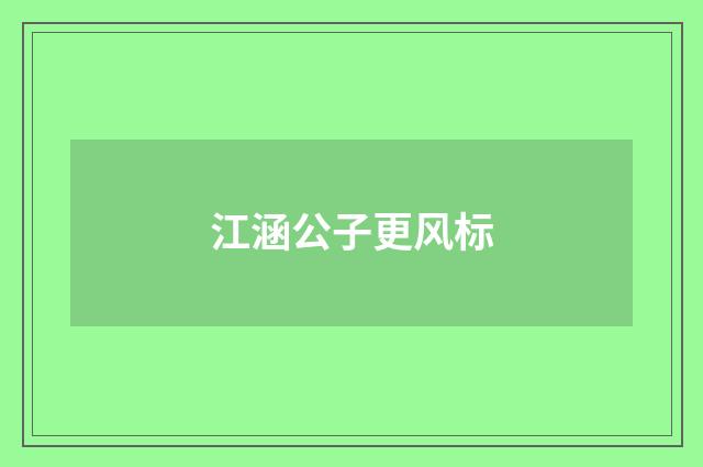 江涵公子更风标