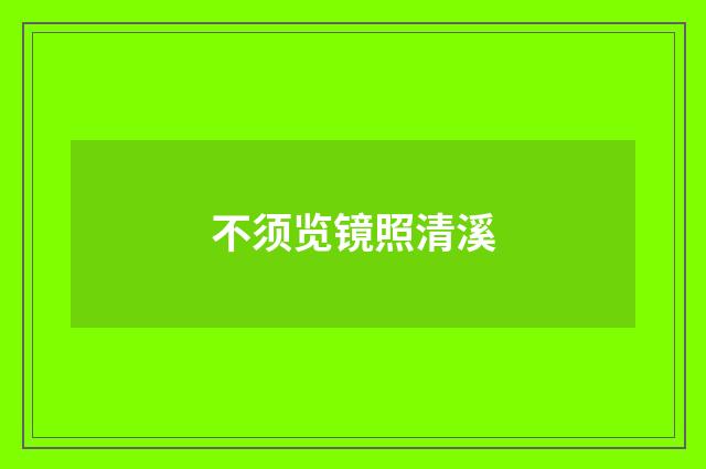 不须览镜照清溪