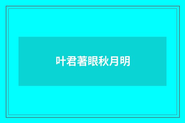 叶君著眼秋月明