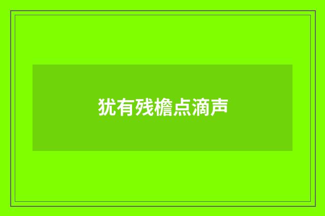 犹有残檐点滴声