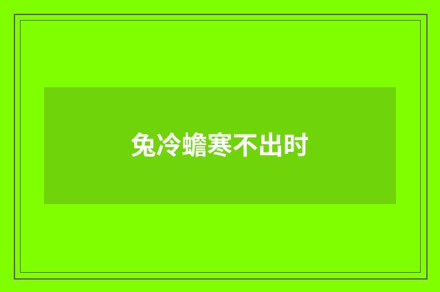 兔冷蟾寒不出时