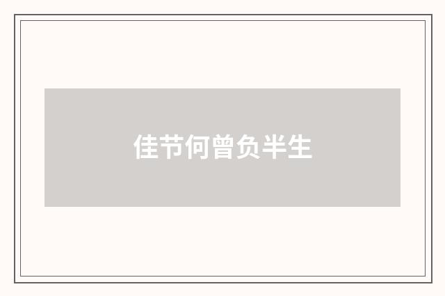 佳节何曾负半生