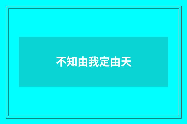 不知由我定由天