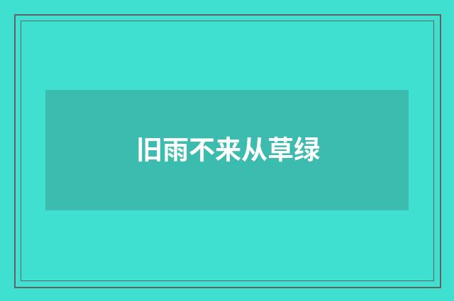 旧雨不来从草绿