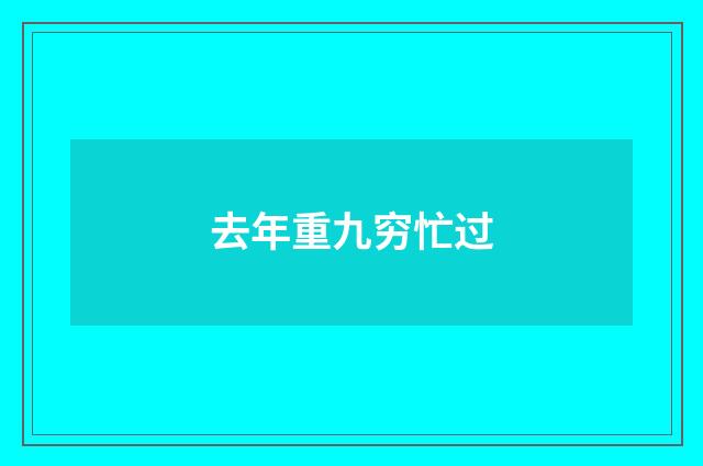 去年重九穷忙过