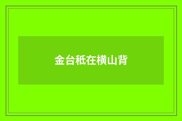 金台秪在横山背