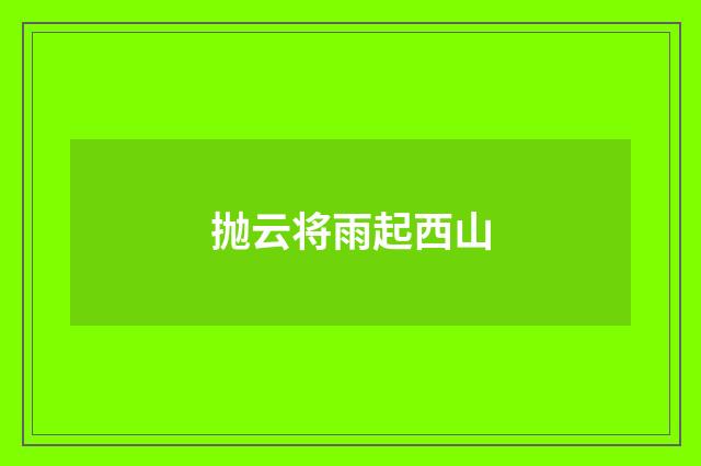 抛云将雨起西山